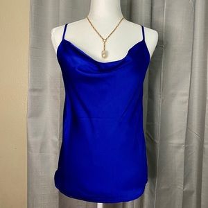 Blue cami satin effect